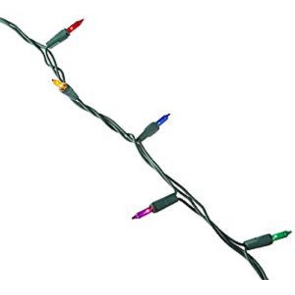 GE String A Long 100 Miniature Multicolor Lights Green Wire Indoor Outdoor Use - Picture 3 of 5